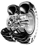 The two intake ports (both are helical type) produce optimum swirl for excellent combustion. The exhaust gas is smoothly and quickly ejected from the combustion chamber through the exhaust ports.