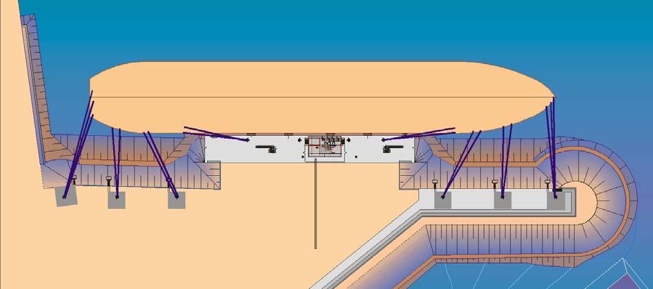 Drawing showing Mooring Arrangement for LNG Ship Moorings Head Lines For d Breasts For d Springs Aft Springs Aft Breasts Recommended mooring configuration.