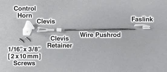 Secure the wire to the servo arm with a Faslink and then cut off the excess length