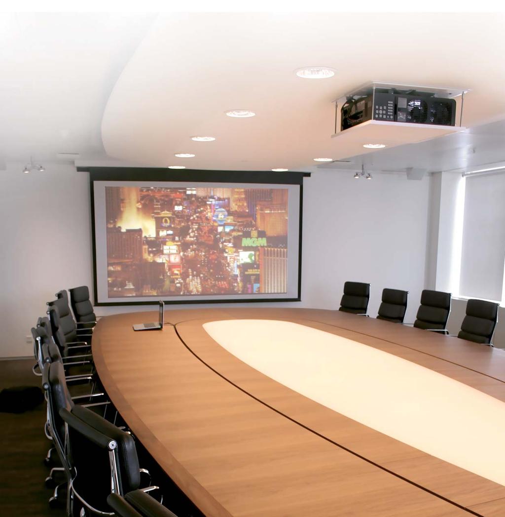 121 Ceiling lift systems for projectors Integration of projectors into the ceiling For example, in a board room, home cinema, auditorium or