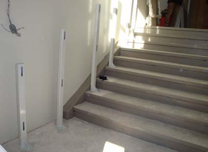 Page 7 Post mounted The posts can be: Anchored to the steps Anchored to the side of the stairs For short runs with a single rail section, anchor the top and bottom posts first, install the rail (as