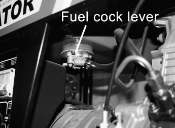 turn the fuel oil cock to the Close position to stop the
