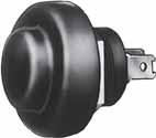 6JF 00 57-00 5 Push-button switch For flush fitting. Black button. With damp-proof cover.