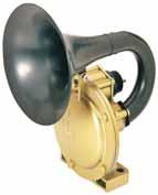Horns Compressed-air horns For vehicles with compressed-air brake systems. With curved trumpet. Sound pressure level 2 m away: 8 db(a). Power consumption: 08W.