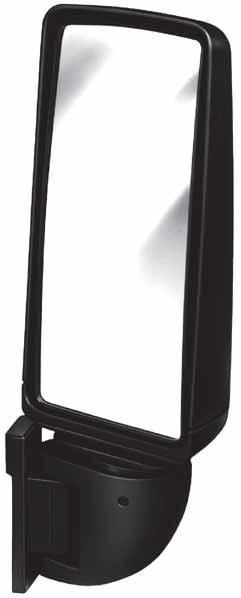Bus mirrors Coaches and overland buses e.g. for Berkhof, EvoBus (Setra), Neoplan and Van Hool Black plastic mirror head and arm. Driving mirror electrically adjustable. Driving mirror: 375 x 65 mm.
