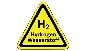 High-voltage warning label Hydrogen system Hydrogen components are marked with an appropriate