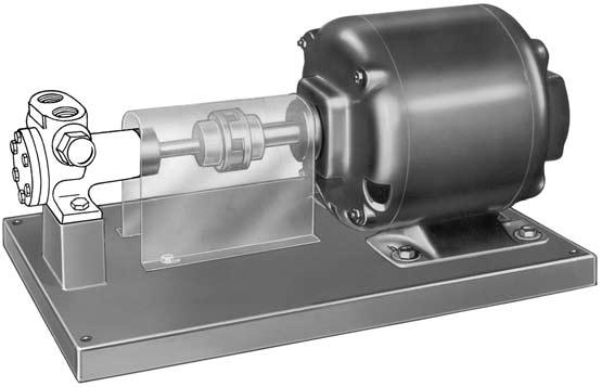 All pumps and motors are connected through flexible couplings with guards and mount on formed steel bases.