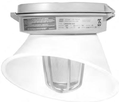 L LMV Series 50-150W Low Profile - Medium Base Champ H.I.D. Luminaires Cl. I, Div. 2, Groups A, B, C, D Restricted Breathing Cl. I, Div. 2 & Zone 2 (Suffix S826) Certified for IEC Zone 2 (Suffix S826TB) Cl.