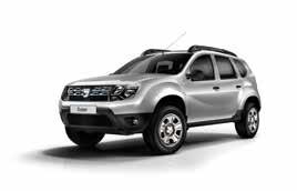 Equipment CORE FEATURES - standard on all versions of Dacia Duster Exterior Features Black front and rear bumpers (lower section) Double optic headlights Chrome front grille Longitudinal roof bars