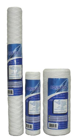 0 String wound filters reduces sediment from a variety of liquids 0 Low pressure drop 0 Withstand high temperatures 0 Wide