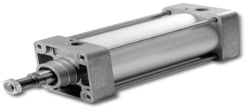 D. Double acting pneumatic cylinders There are two pneumatic cylinders used in this machine.