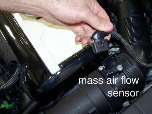 the electrical connector and unplug the mass air flow