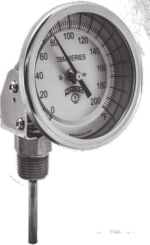 Description & Features: A general purpose, versatile 1 (25mm) to 6 (150mm) dial, 304 stainless steel thermometer Bi-metallic sensing element for reliable readings Back, bottom or adjustable angle