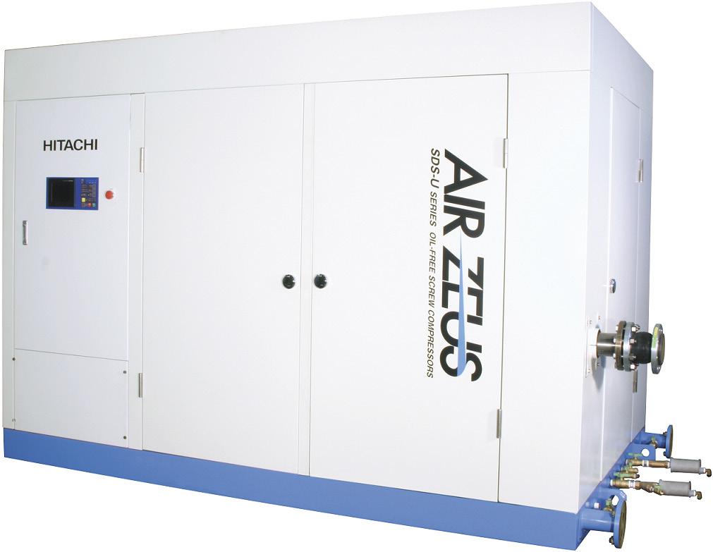 SDS Series 335 900 HP (250 680 kw) The Hitachi SDS Oil-Free Screw Compressor embodies the culmination of over a century of compressed air innovation.