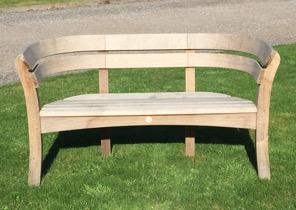 Weathered Cloisters Seat With Gaze Burvill s trademark steambent shaping and two back slats, this elegantly simple seat is equally at