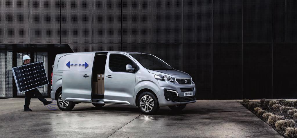 EASY LOADING With the hands free sliding side doors*, a simple foot action under the corner of the rear bumper unlocks the PEUGEOT Expert and opens the sliding door on the side you are on. are away.