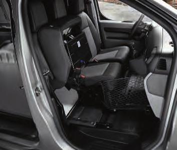 Therefore, the side passenger seat flips up and releases a space with a flat platform.