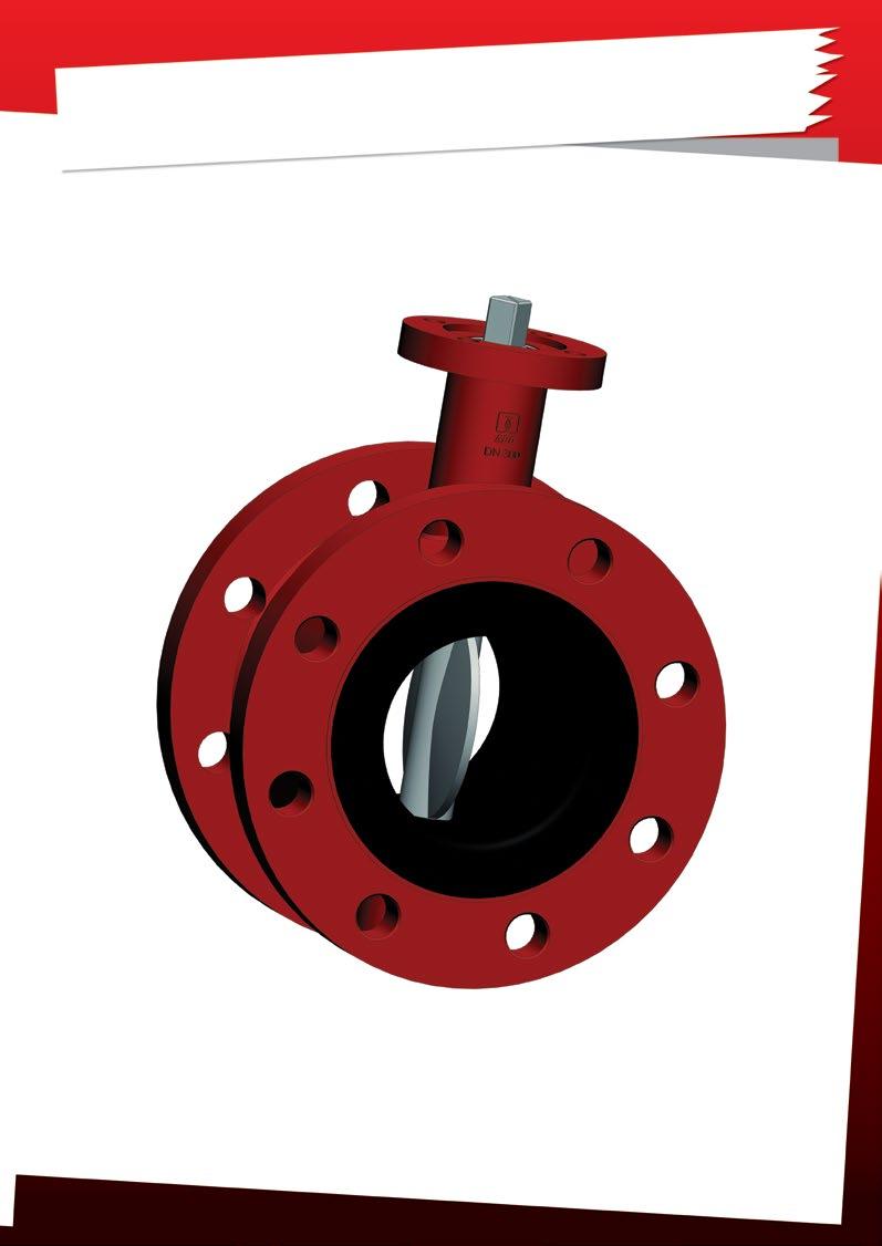 DESIGN BENEFITS OF F-TYPE BODY VALVES EXTENDED NECK Longer neck of ABO double flanged butterfly valves series 900 results in insulation of mounted actuator from thermal influence of transported media