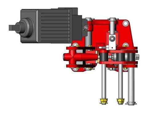 Release brake spring tension (3.14). If mounted: remove manual release lever (6.1), Roll carrier and limit switch (7.24). Pull thruster-sided cotter pins from pins (1.23 and 1.25).