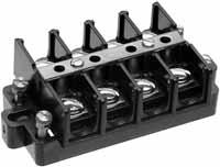 Base Mount Double Row Terminal Blocks Series KU Description: Base mount double row terminal blocks. Ratings: Volts: 600V mps: 60* Center Spacing: 0.625 (15.