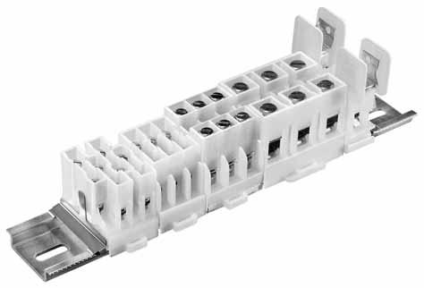 Rail Mount Terminal Blocks NDN Series Description: High-density, snap-on 35mm DIN rail compatible rail mount terminal blocks. Construction: Unique, impact resistant, one-piece thermoplastic moldings.