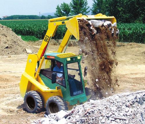 SKID STEER LOADERS From 3.3 to 3.6 t > Very compact. > Possible to work in very confined areas. > Skid-steers Powered by Yanmar : Yanmar diesel engines. > Longevity and liability.