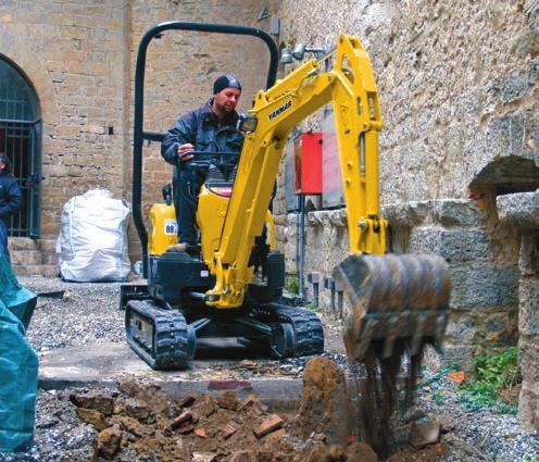 ViO MINI-EXCAVATORS From 1 to 2.9 t > Upper frame rotation within track width, no overhang. > Possible to work very close to obstacles and in confined areas.