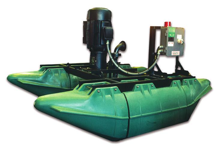 An optional add-on turntable can allow the Turbo to be easily re-aimed in the pit. FLOATING PROP MIXER Vaughan s Floating Prop Mixer is a floating platform with an 8.