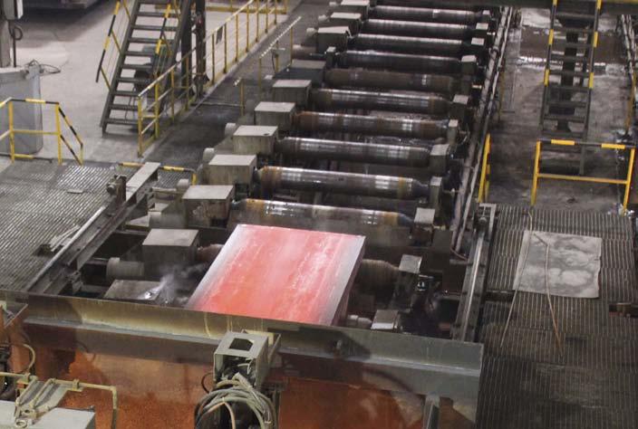 Roll-out table for slabs, billets and blooms In the metal industry, roll-out tables transport hot steel between processes. Bearings supporting the rolls rotate slowly under high temperatures.