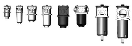 The M and F filters consist of a filter head with filter bowl and bolt-on cover plate (on the F there is a foot valve in the base of the filter bowl).