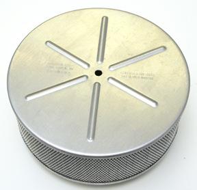 Chrome plated steel with the Moroso name in raised letters. BY66310 Moroso 8-1/2 Flat Base Chrome Steel Air cleaner 60.