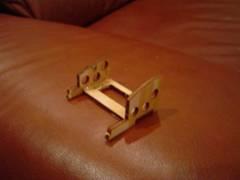 1 Locate the 3 wooden parts that make up the elevator servo mount and dry fit the assembly (as shown below) first to
