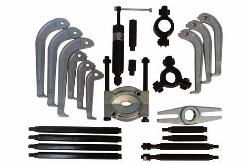 THREADS 19310000 3/4-4 1/4 20-105 34 1/2 876 1/2 BSF Hydraulic Puller & Separator Set 15520800 Conta component parts to make 6 different 2 or 3 leg pullers, plus bearing separator kit as per the