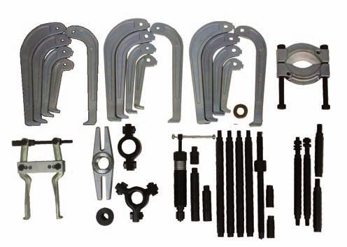 COMBINED PULLER KITS 13 Hydraulic Puller & Separator Set 15570000 supplied in steel case Conta component parts to make 10 different 2 or 3 leg pullers, plus bearing separator kit and internal