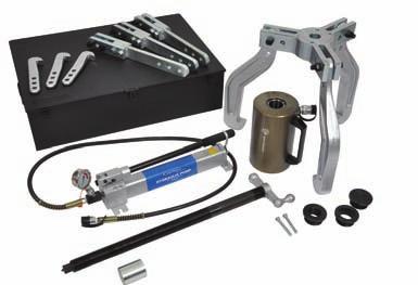 Puller Kit, with both straight and cranked leg options, plus leg extensions for added reach Aluminium Hydraulic Hand Pump 2 speed, 10,000psi 50 tonne Hydraulic Cylinder 50 tonne 3-Way Beam c/w p &