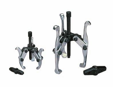 GEAR PULLERS 5 Mechanical Gear Puller Set 08490000 supplied in steel case Conta component parts to make 4 separate 2 or 3 leg pullers, as per the table below: TYPE LEG STYLE 08300000 6 150 3.