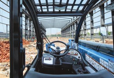 operator visibility while transporting loads, and the Genie GTH-1256 also comes with an enclosed cab, with or without air conditioning,