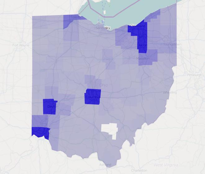 U.S. MFG Companies Serving the Automotive Industry, located in Ohio, by County Total located in Ohio: 6,612 Top 10 Counties