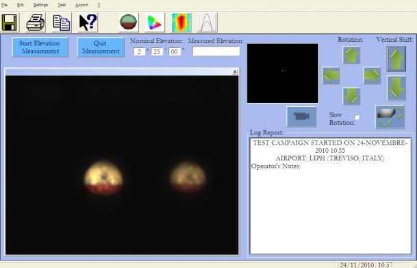 camera. Once the color transition of PAPI beams appear approximately in the middle of the black window of the PC screen (see Fig.