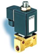 Solenoid Valve for neutral media and steam up to 356 o F 3/2-Way, Compact Normally closed 355 3/2-Way, NPT 1 /4, 0-140 psig Fluid temperature up to 356 o F High reliability No danger of erosion or