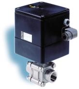 Electrically Actuated Ball Valve 2656 NPT 1 /4 - NPT 1 1 /2, Stainless Steel High reliability Insensitive to slightly aggressive and slightly contaminated liquids Compact design Full port, three