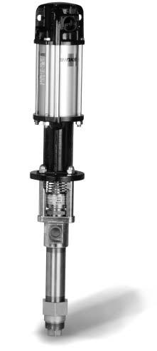 Infinity 11:1 Two-Ball Pump Pump #812315 Ratio 11:1 1100 PSI Performance 1100 PSI Part Numbers 39-3/4" (1009 mm) 1/2" NPT (F) Air Inlet 1-1/4" NPT Muffler Exhaust 4-1/4" Motor 6" Stroke Air Inlet