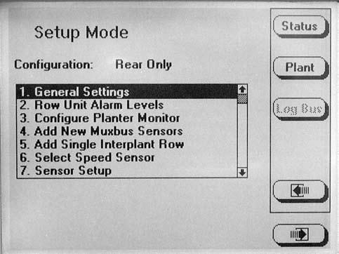 OPERATION PROGRAMMING INTERPLANT CONDITION, ROW SPACING AND UNITS (Metric Or English) STEP 1 D02140614 To enter Mode Selection screen press the F6 key until Mode Selection screen appears.