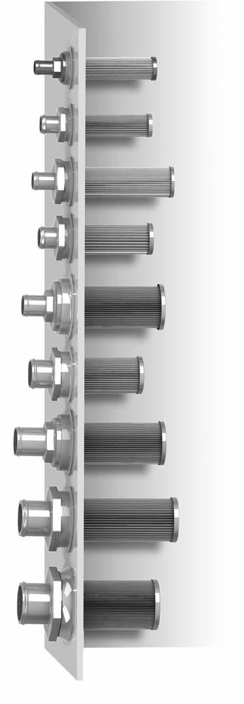 HTMS Hose Barb SUCTION STRAINERS Nominal flow* (gpm) Connect. Pump Side Connect. Tank Side Overall Length Install Length Bypass 1 HB / SAE-24 8 1" HB 1-7/8"-12 9.3" 7.3" Optional 1.
