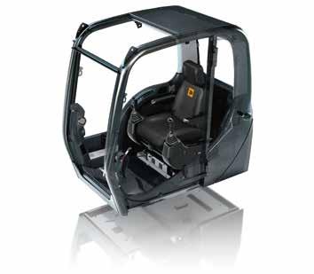 1 JCB JS240/260 bonnet opens front-to-rear for easy and safe engine service access. 2 For extra peace of mind, JCB JS240/260 cabs are available with an external rollover protection structure (ROPS).