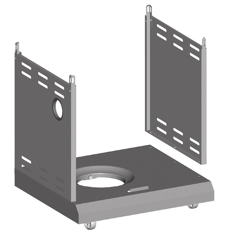assembled to the back of the ottom Shelf (ED), as shown in image.