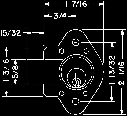 TR1256 Optional drawer bolt: 078-LB1-DW long bolt with 1/2" offset (drawer only) Optional door bolt: 078-LB-DR 1/4" straight long bolt