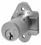offset outbent drawer bolt installed in lock. Outbent bolt only: Order part number 078-LB1-DW for outbent drawer bolt only.