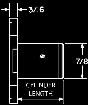 Body: Zinc die cast Cylinder: Solid brass, pin tumbler Cylinder length: 1-1/8" or 1-3/8" Barrel diameter: 7/8" Finish: 26D or US4
