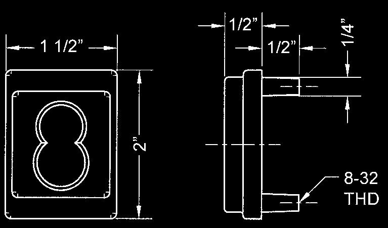 1/4" thick through-bolt plate ETS1B 26D, US3 1/4" thick through-bolt plate (no hole) ETST1